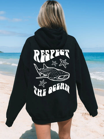 Ocean Conservation Whale Shark Hoodie for Beachy Everyday Style