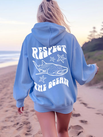 Ocean Conservation Whale Shark Hoodie for Beachy Everyday Style