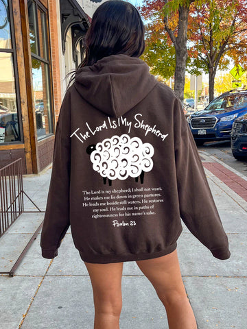 Double Sided Psalm 23 Hoodie | The Lord Is My Shepherd Christian Sweatshirt