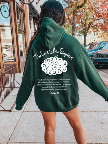 Double Sided Psalm 23 Hoodie | The Lord Is My Shepherd Christian Sweatshirt