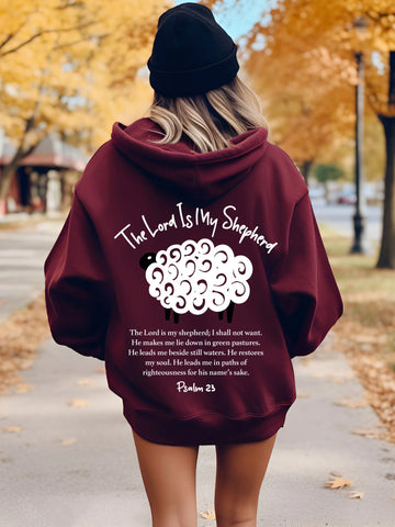 Double Sided Psalm 23 Hoodie | The Lord Is My Shepherd Christian Sweatshirt