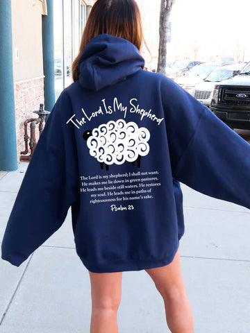 Double Sided Psalm 23 Hoodie | The Lord Is My Shepherd Christian Sweatshirt