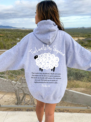 Double Sided Psalm 23 Hoodie | The Lord Is My Shepherd Christian Sweatshirt