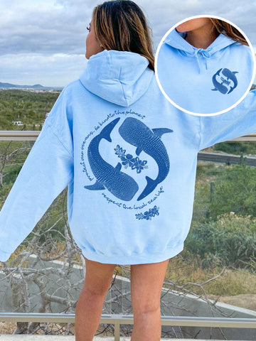 Whale Shark Graphic Hoodie for Ocean Conservation and Cozy Street Style