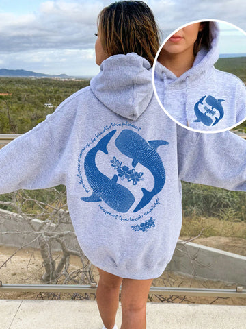 Whale Shark Graphic Hoodie for Ocean Conservation and Cozy Street Style