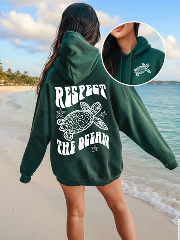 Double Sided Sea Turtle Hoodie for Ocean Conservation and Cozy Style