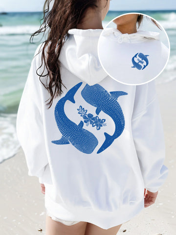Double Sided Yin Yang Whale Shark Hoodie for Ocean Conservation Style