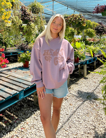 Wistful Mauve Christian Sweatshirt with Inspirational Bible Verse