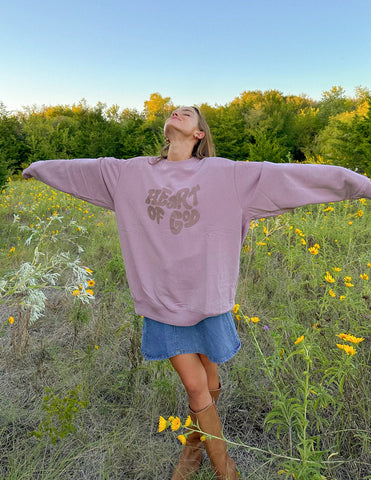 Wistful Mauve Christian Sweatshirt with Inspirational Bible Verse