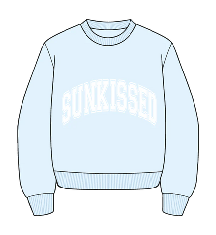 Varsity Embroidered Sweatshirt in Icy Blue for Effortless Street Style
