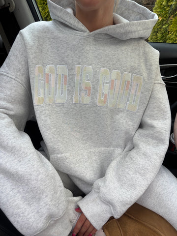 Pastel Quilted Hoodie with Inspirational Embroidery for a Cozy Everyday Look