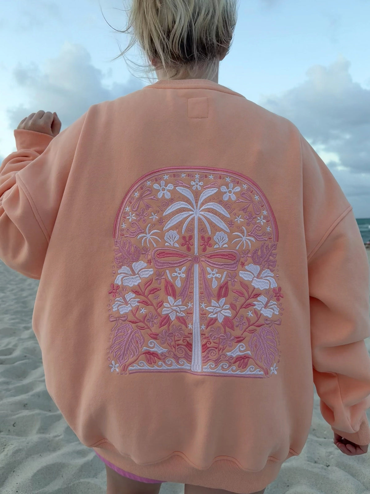 Tropical Palms Sherbet Sweatshirt for Sunny Days and Cozy Vibes