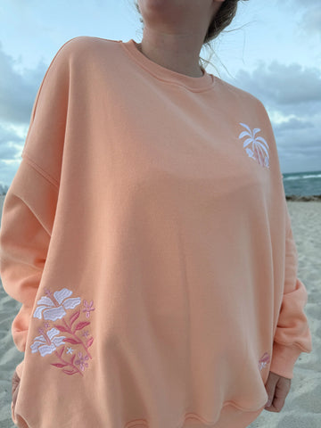 Tropical Palms Sherbet Sweatshirt for Sunny Days and Cozy Vibes