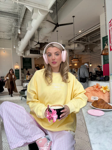 Vibrant Banana Yellow Embroidered Sweatshirt for Effortless Street Style
