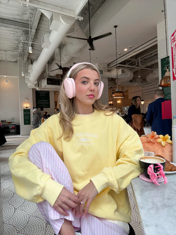 Vibrant Banana Yellow Embroidered Sweatshirt for Effortless Street Style