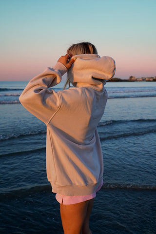 Sandstone Varsity Embroidered Hoodie for Effortless Street Style