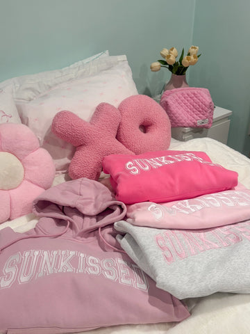 Blush Pink Embroidered Varsity Sweatshirt for Effortless Street Style