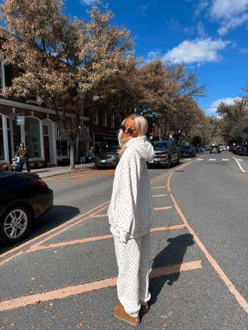 Cozy Ivory Cherry Print Hoodie for Everyday Casual Style