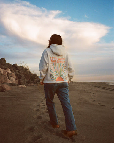Sunset Watching Oversized Hoodie in Cozy Heather Gray