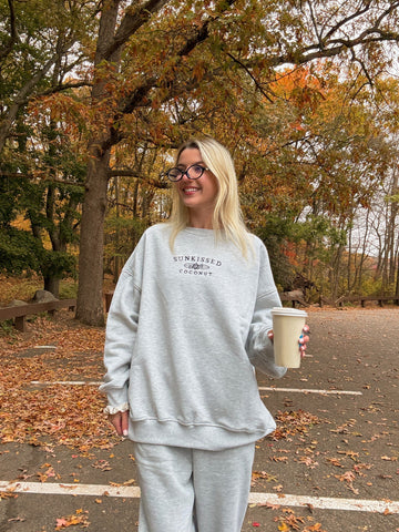 Cozy Grey Embroidered Sweatshirt for Effortless Afternoon Style