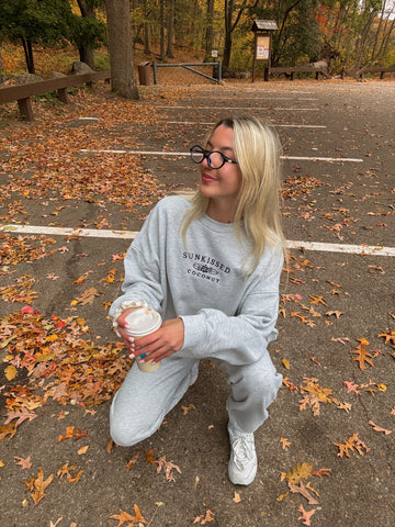 Cozy Grey Embroidered Sweatshirt for Effortless Afternoon Style