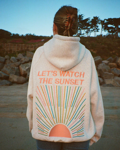 Sunset Watching Oversized Hoodie in Cozy Heather Gray