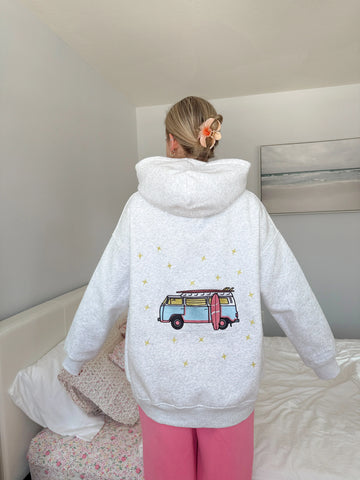 Effortless Pearl Grey Hoodie with Embroidered Star for Everyday Style