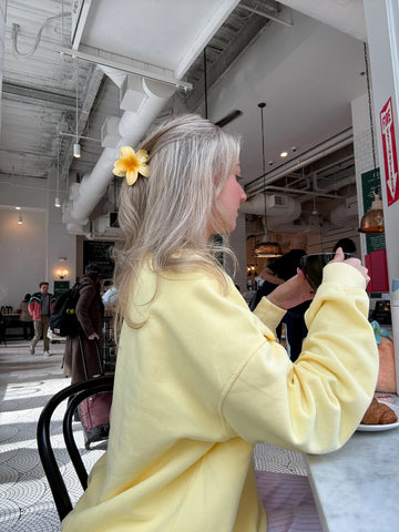 Vibrant Banana Yellow Embroidered Sweatshirt for Effortless Street Style