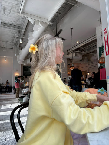 Vibrant Banana Yellow Embroidered Sweatshirt for Effortless Street Style