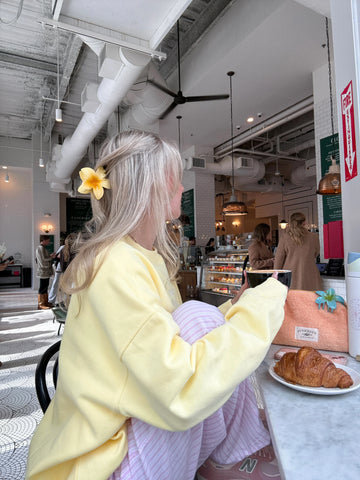 Vibrant Banana Yellow Embroidered Sweatshirt for Effortless Street Style
