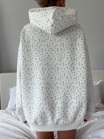 Ditsy Blue Floral Hoodie for a Dreamy, Casual Look