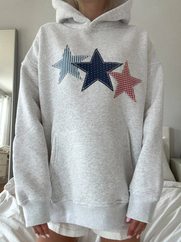 Pearl Grey Embroidered Hoodie for Effortless Everyday Style