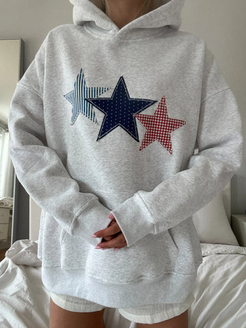 Pearl Grey Embroidered Hoodie for Effortless Everyday Style