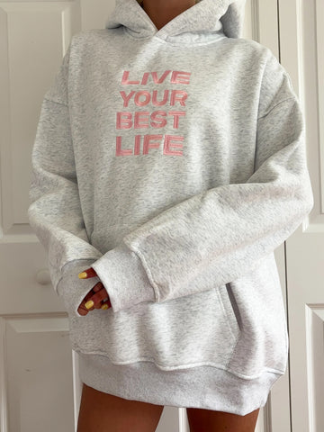Pearl Grey Hoodie with Inspiring Embroidery for Everyday Style