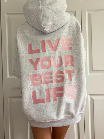 Pearl Grey Hoodie with Inspiring Embroidery for Everyday Style