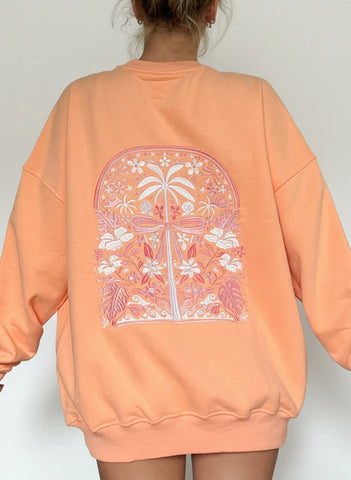 Tropical Palms Sherbet Sweatshirt for Sunny Days and Cozy Vibes