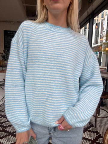 Soft Striped Baby Blue Sweater for Cozy Everyday Style