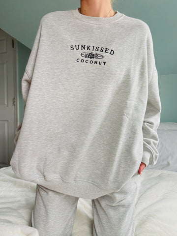Cozy Grey Embroidered Sweatshirt for Effortless Afternoon Style