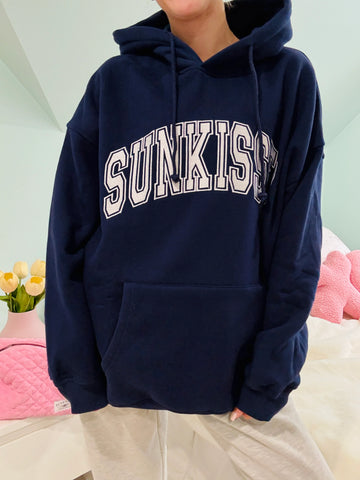 Varsity Embroidered Hoodie in Navy Blue for Effortless Street Style