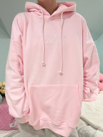 Cozy Pink Embroidered Hoodie for Effortless Everyday Style