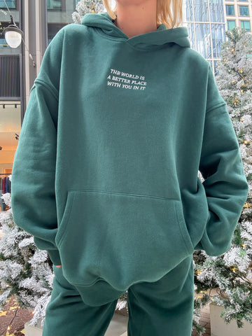 Heartfelt Embroidered Hoodie with Inspirational Message - Cozy Everyday Essential