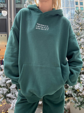 Heartfelt Embroidered Hoodie with Inspirational Message - Cozy Everyday Essential