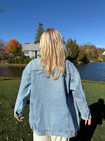Oversized Denim Jacket for Effortless Layering and Cool Street Style
