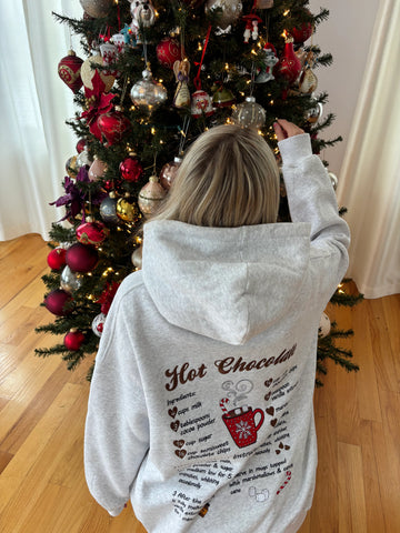 Cozy Hot Chocolate Christmas Embroidery Hoodie for Festive Comfort