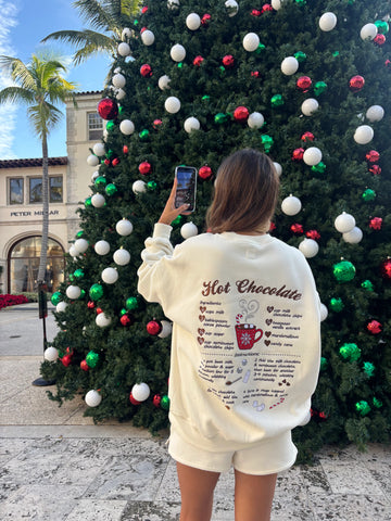 Festive Hot Chocolate Embroidered Sweatshirt for Cozy Christmas Moments