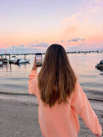 Vibrant Sherbet Orange Varsity Hoodie with Embroidered Details