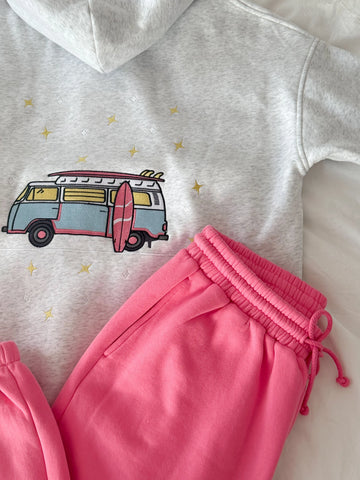 Effortless Pearl Grey Hoodie with Embroidered Star for Everyday Style