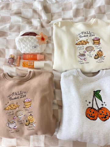Embroidered Fall Bucket List Sweatshirt for Cozy Autumn Days