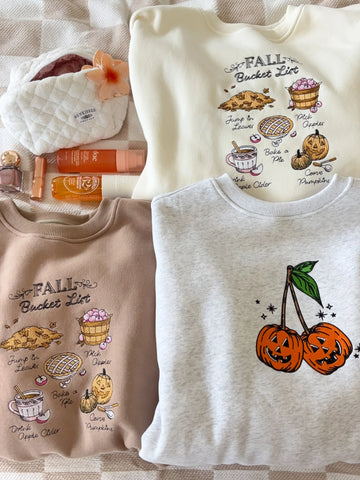 Embroidered Fall Bucket List Sweatshirt for Cozy Autumn Days
