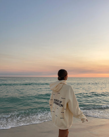Cream Oversized Hoodie with Words of Affirmation for Everyday Comfort